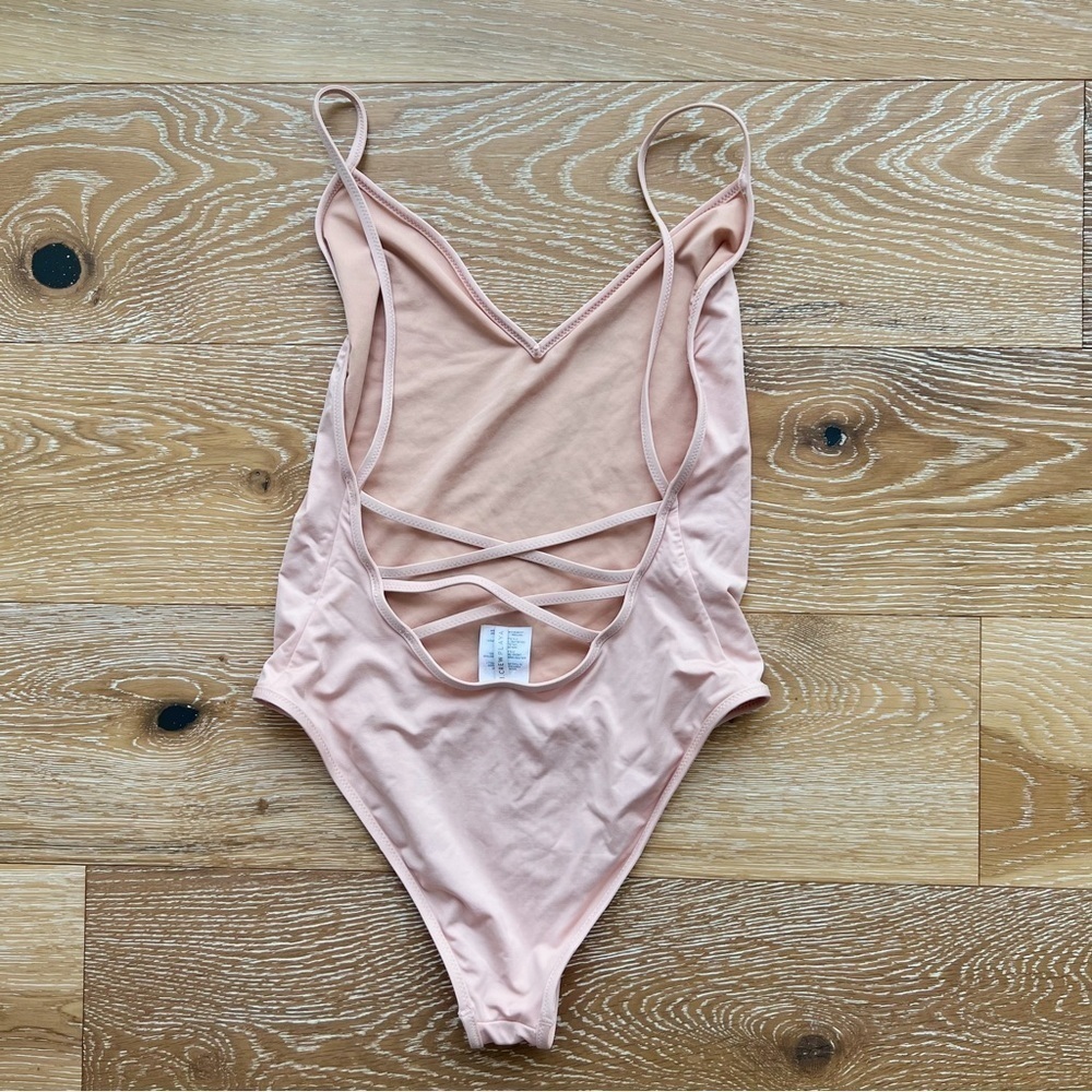 J. Crew Pink Montauk Playa Cross Back Swimsuit sz. S - Picture 5 of 6